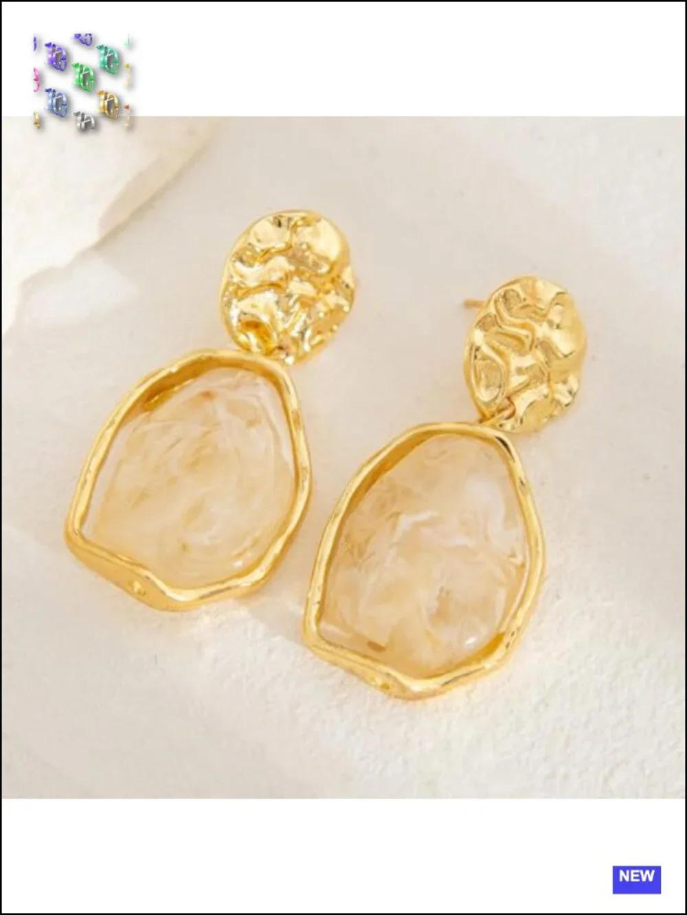 Vintage Irregular Crystal Dangle Drop Earrings Long Exaggerated Geometric